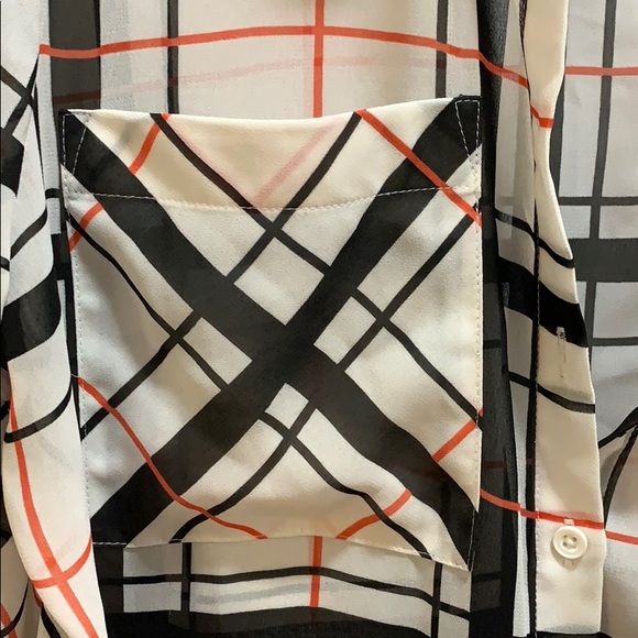 BOGO Reitmans Sheer Plaid Asymmetrical Top - Picture 3 of 9